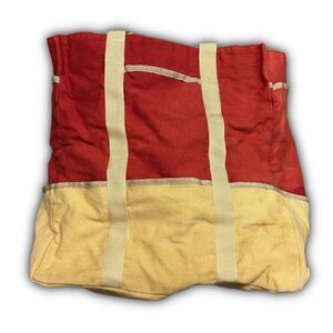 Red Cream Canvas Tote Bag